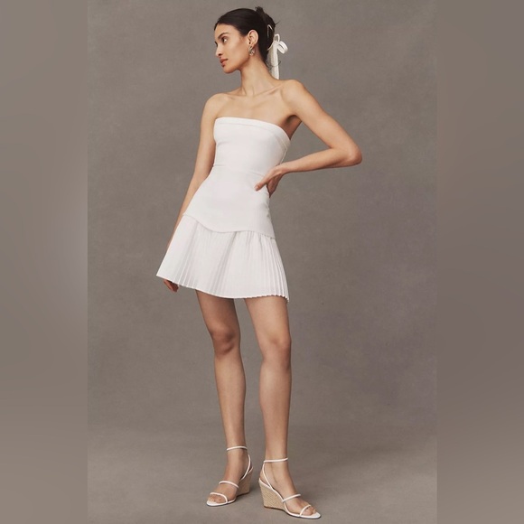 BHLDN Talia Strapless Drop-Waist Mini Dress (D10) - Picture 3 of 6
